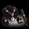 Golden Teardrop Four-Piece Jewelry Set