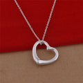 Open Heart Silver Pendant Necklace