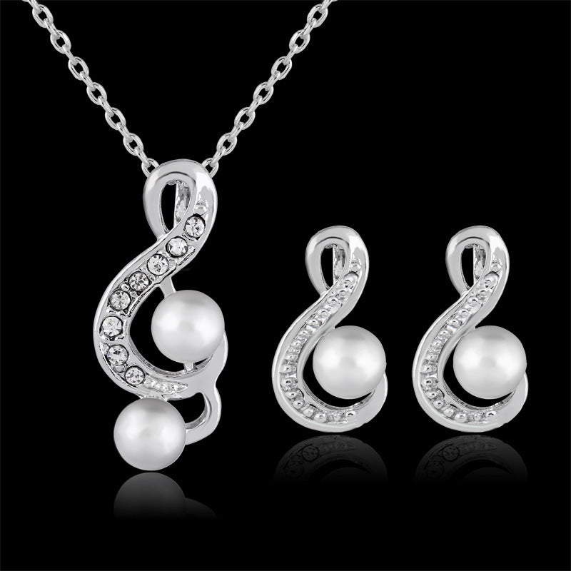 Silver Pearl Harmony Jewelry Set