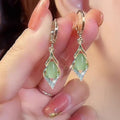 Celeste Green Crystal Drop Earrings