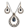 Midnight Teardrop Crystal Jewelry Set