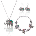 Lucky Elephant Silver Jewelry Set