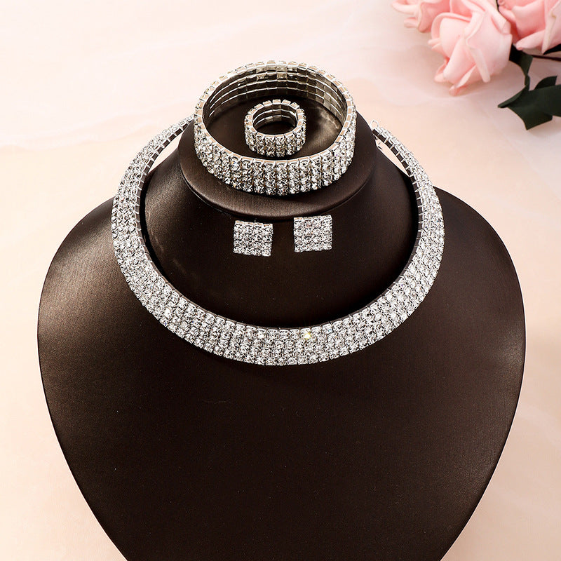 Silver Radiance Rhinestone Jewelry Set
