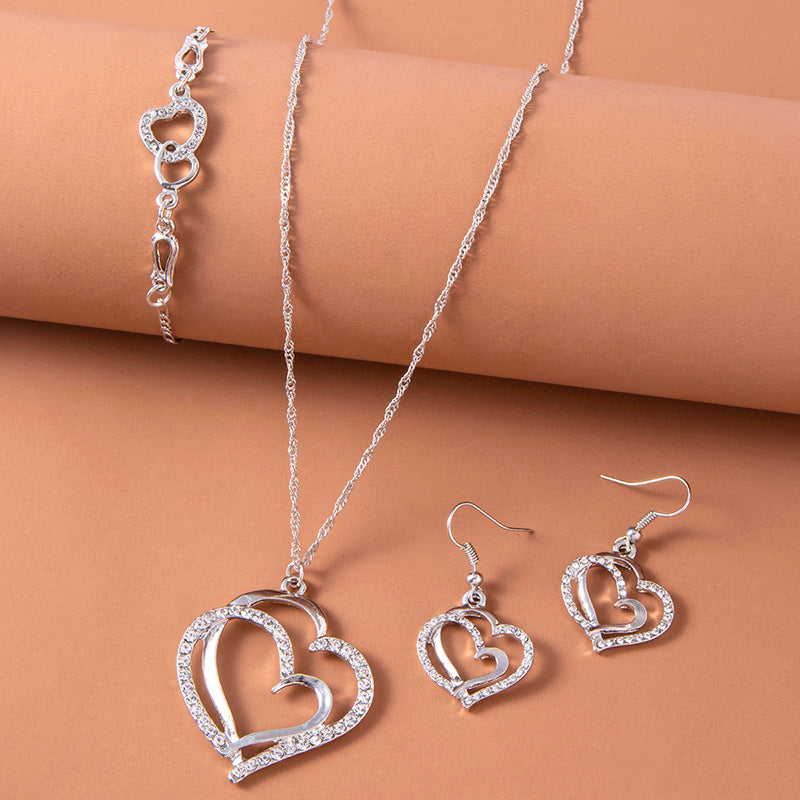 Forever Hearts Silver Jewelry Set