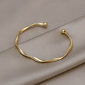 Golden Twist Cuff Bracelet