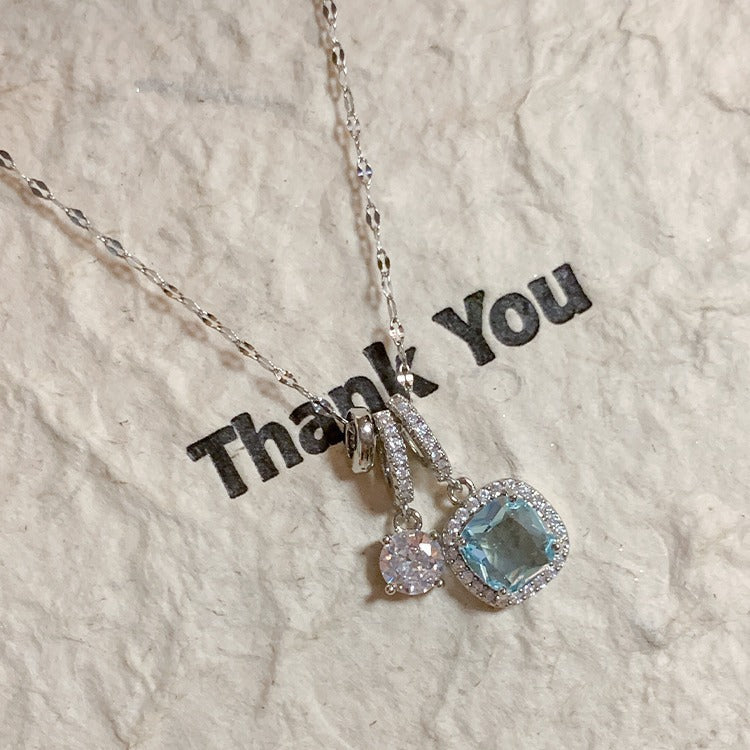 Blue Crystal Keepsake Necklace