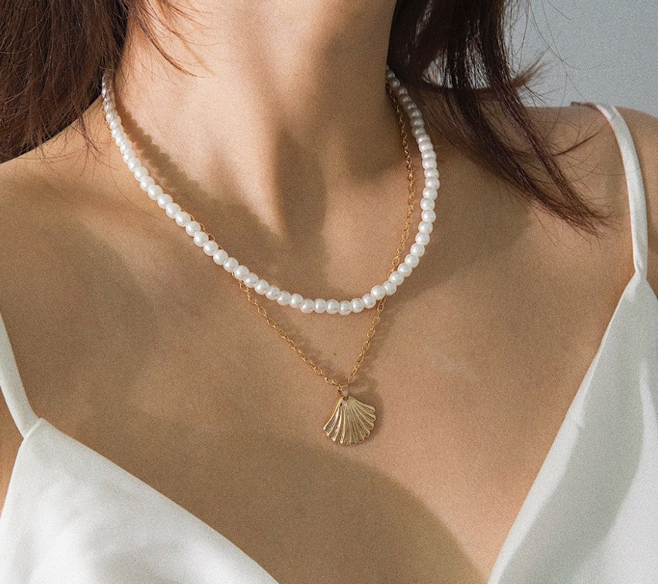 Pearl Shell Layered Necklace