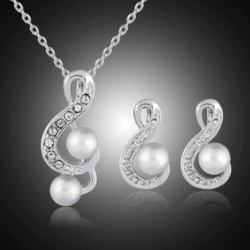 Silver Pearl Harmony Jewelry Set