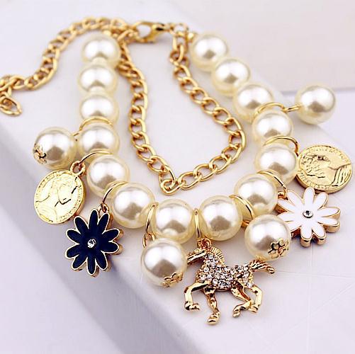 Pearl Charm Bracelet Set