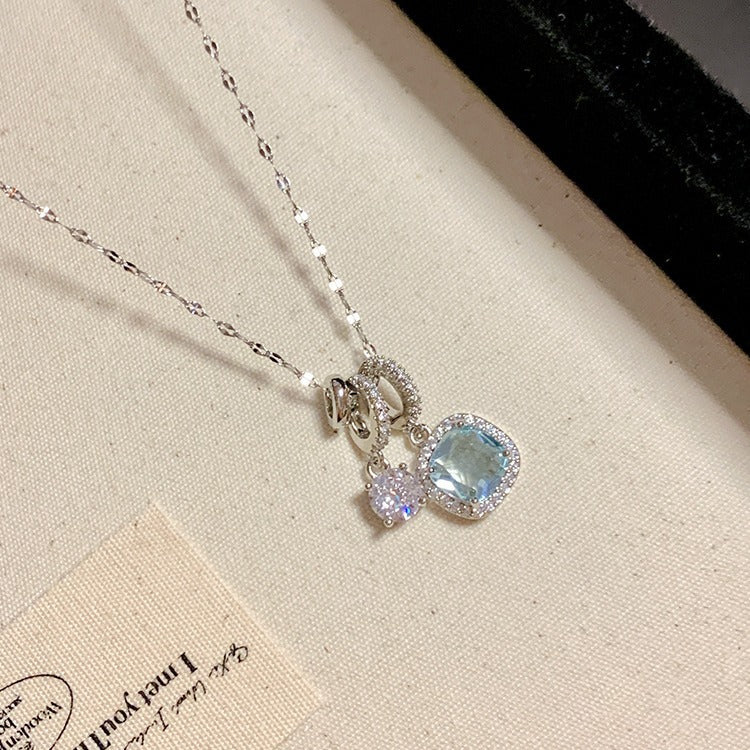 Blue Crystal Keepsake Necklace