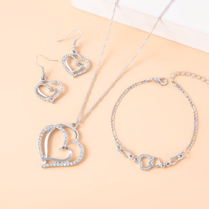 Forever Hearts Silver Jewelry Set