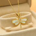 Opal Dragonfly Keepsake Necklace