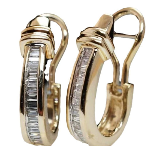Golden Crystal Hoop Earrings