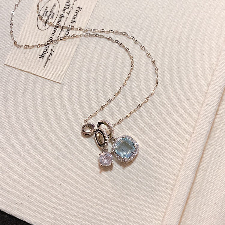 Blue Crystal Keepsake Necklace