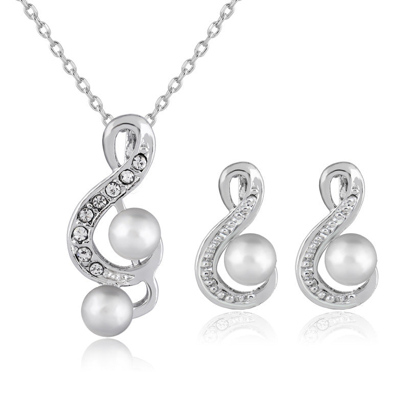 Silver Pearl Harmony Jewelry Set