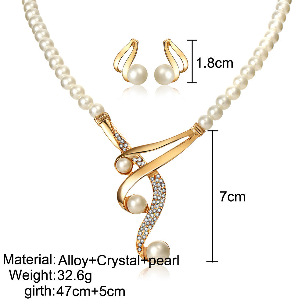 Golden Pearl Swirl Jewelry Set