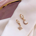Celestial Moon & Star Huggie Earrings