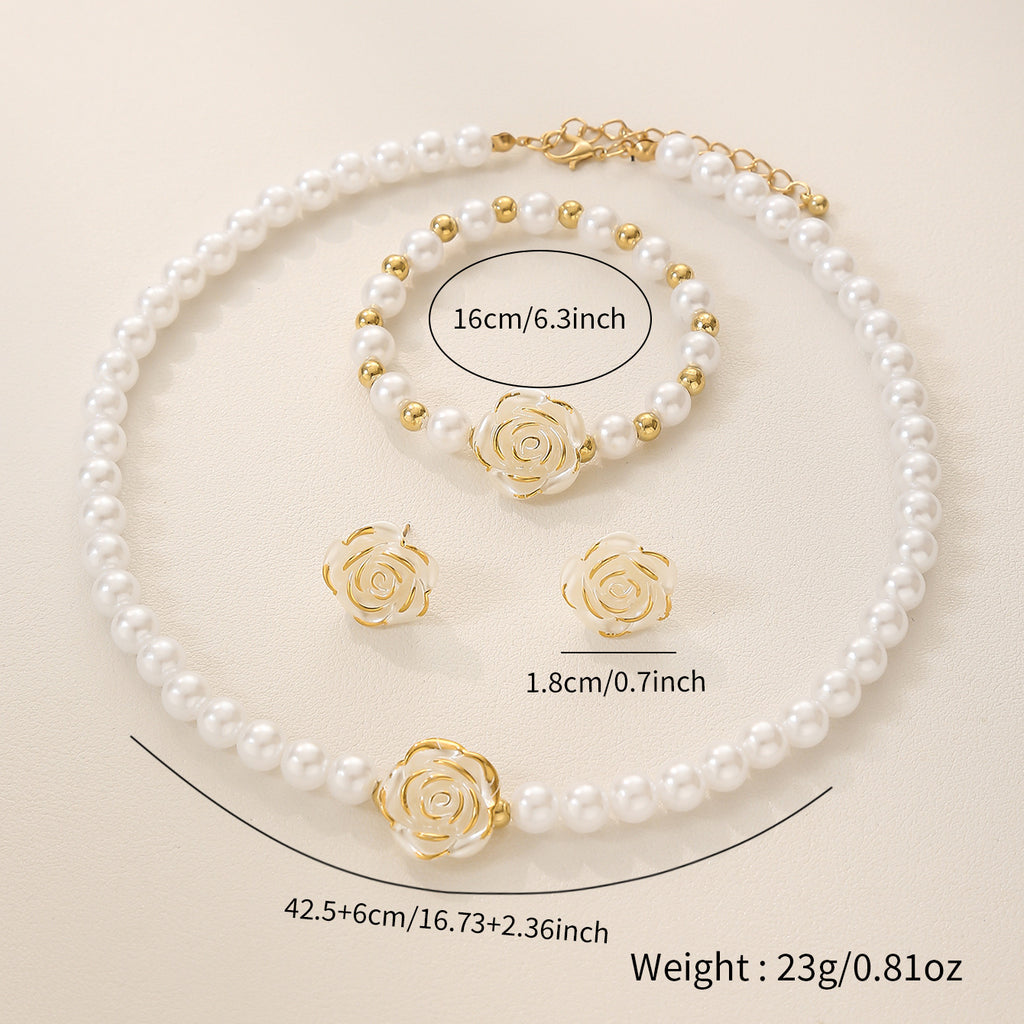 Pearl Flower Jewelry Set