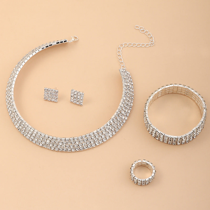 Silver Radiance Rhinestone Jewelry Set