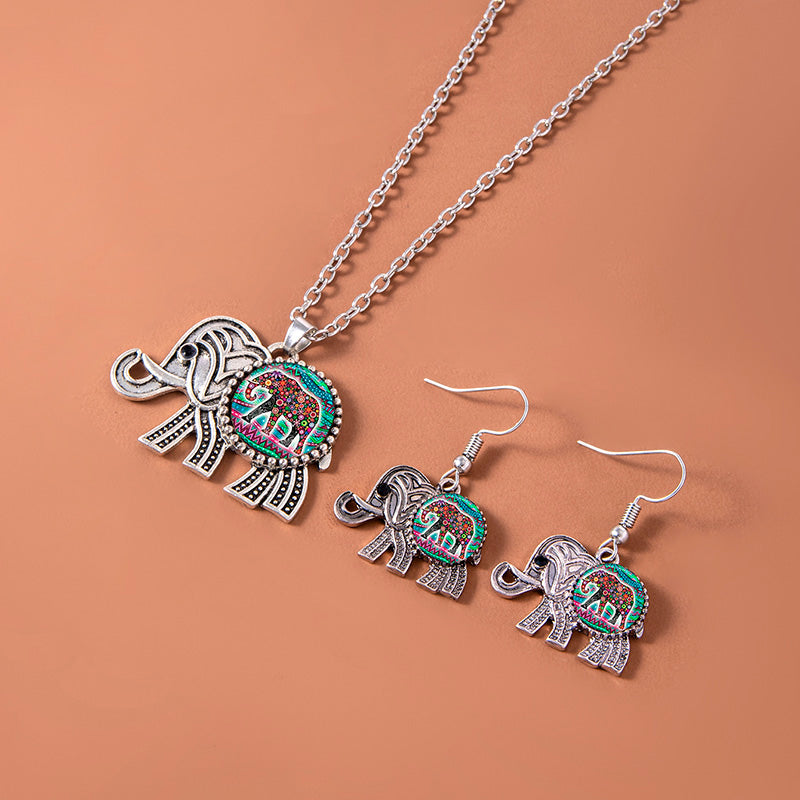 Lucky Elephant Silver Jewelry Set