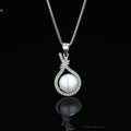 Silver Pearl Teardrop Necklace