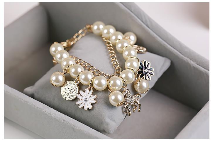 Pearl Charm Bracelet Set