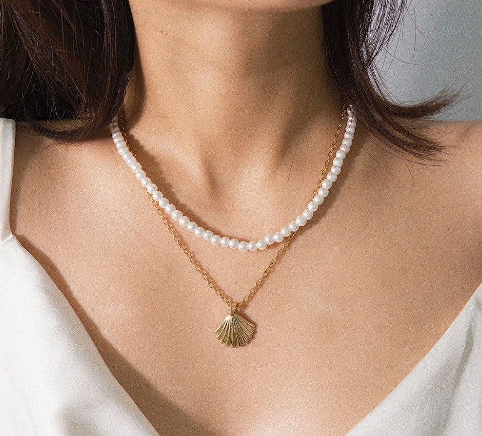Pearl Shell Layered Necklace