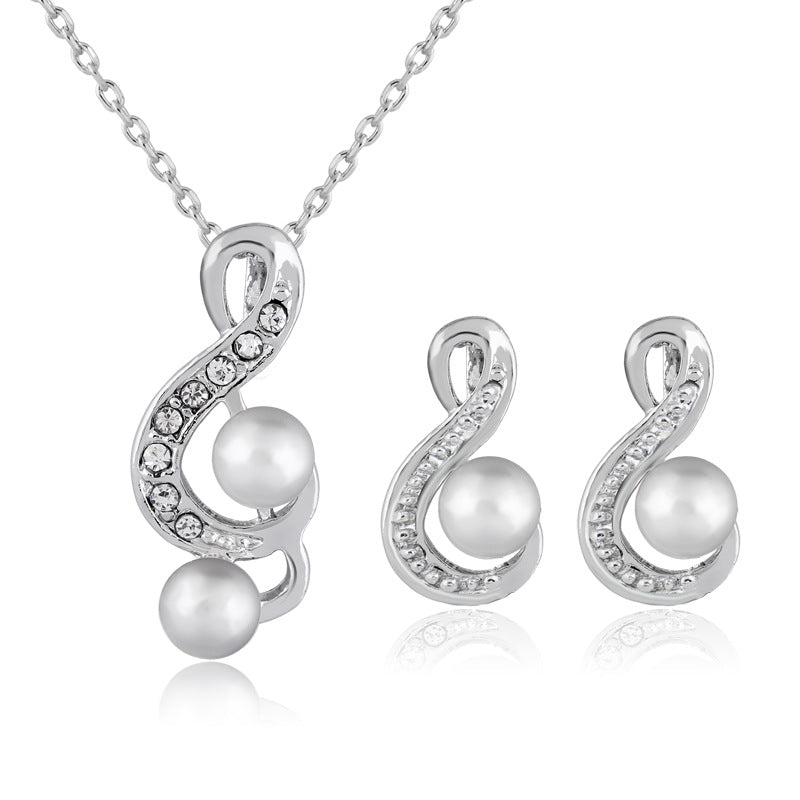 Silver Pearl Harmony Jewelry Set
