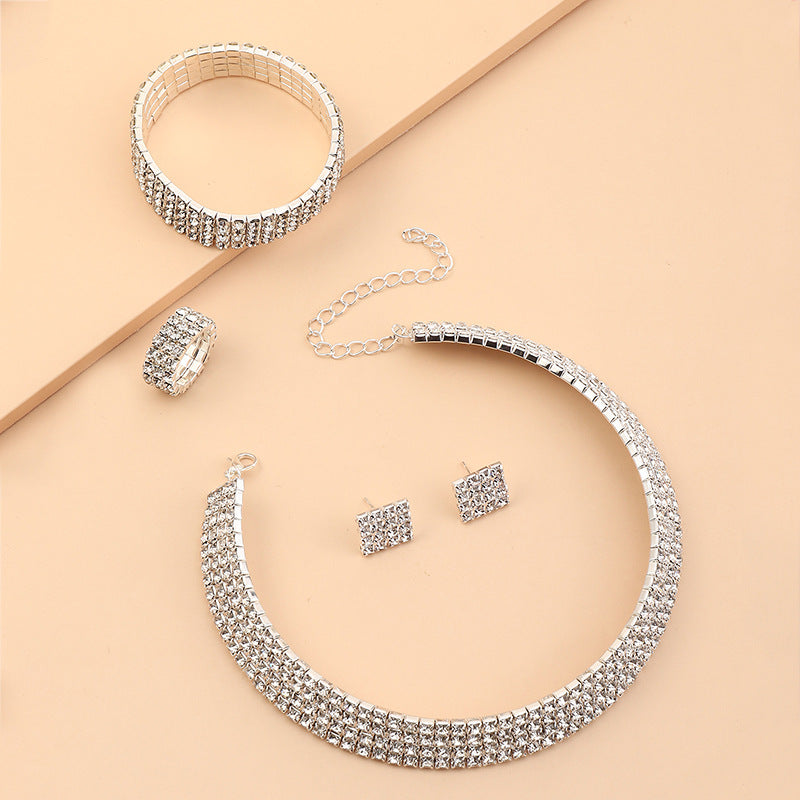 Silver Radiance Rhinestone Jewelry Set