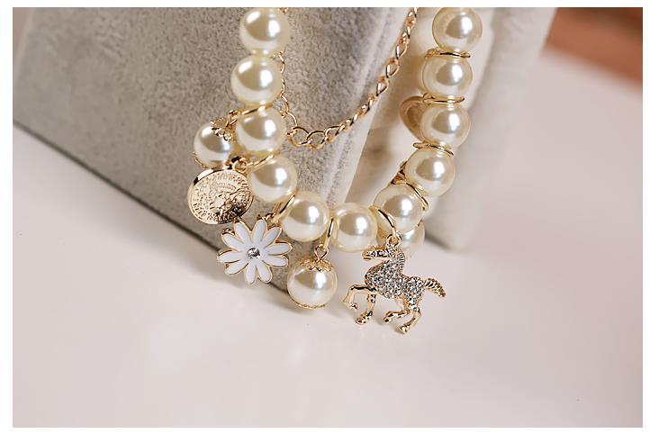 Pearl Charm Bracelet Set