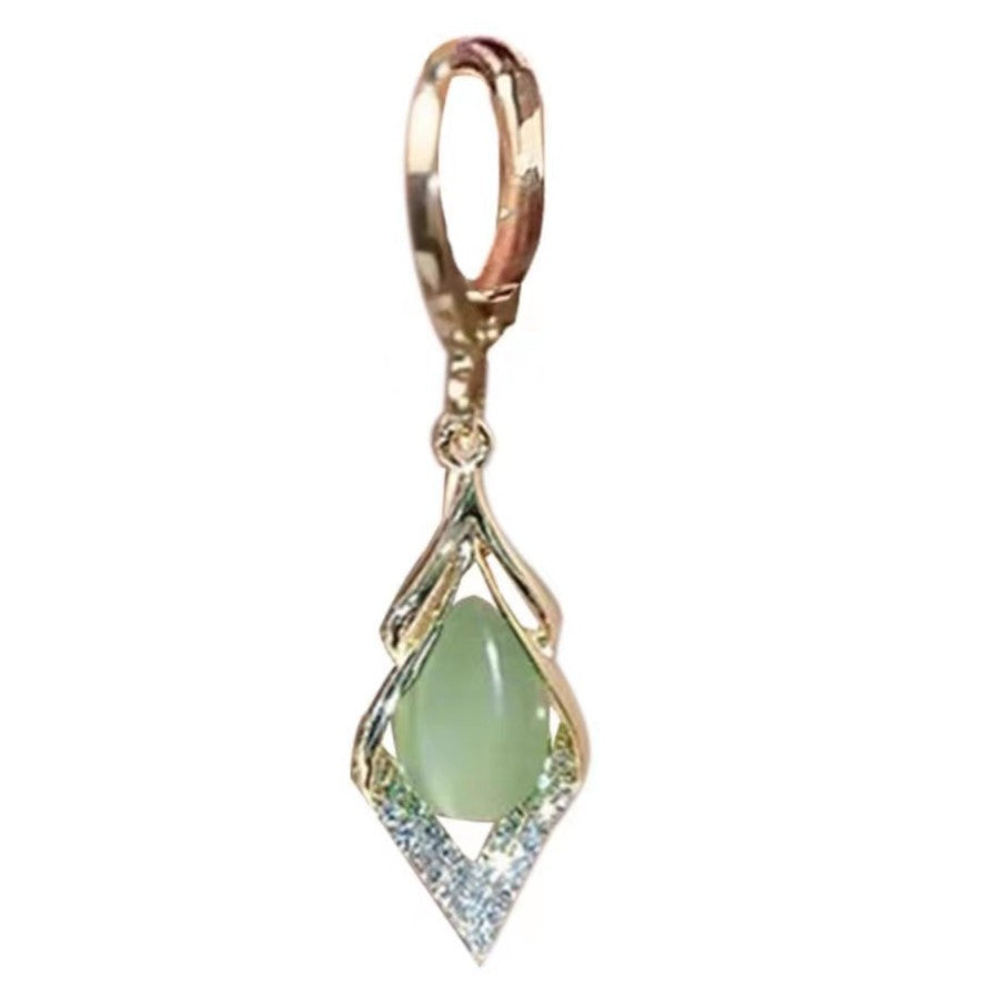 Celeste Green Crystal Drop Earrings