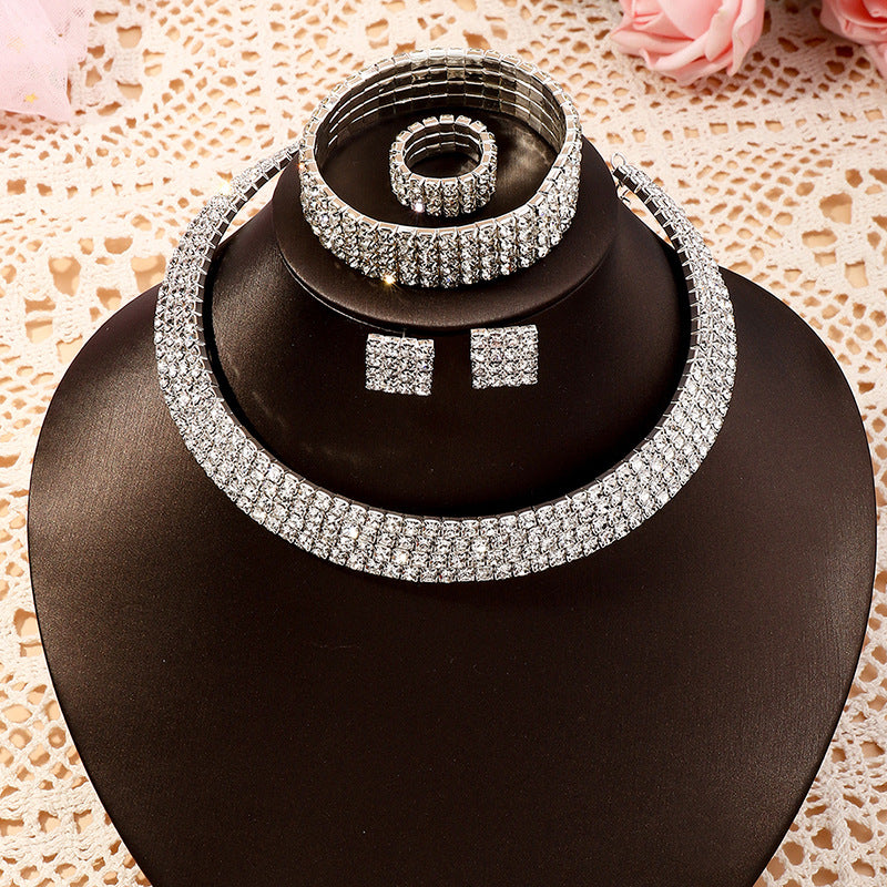 Silver Radiance Rhinestone Jewelry Set