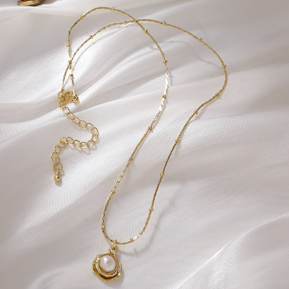 Golden Pearl Keepsake Necklace