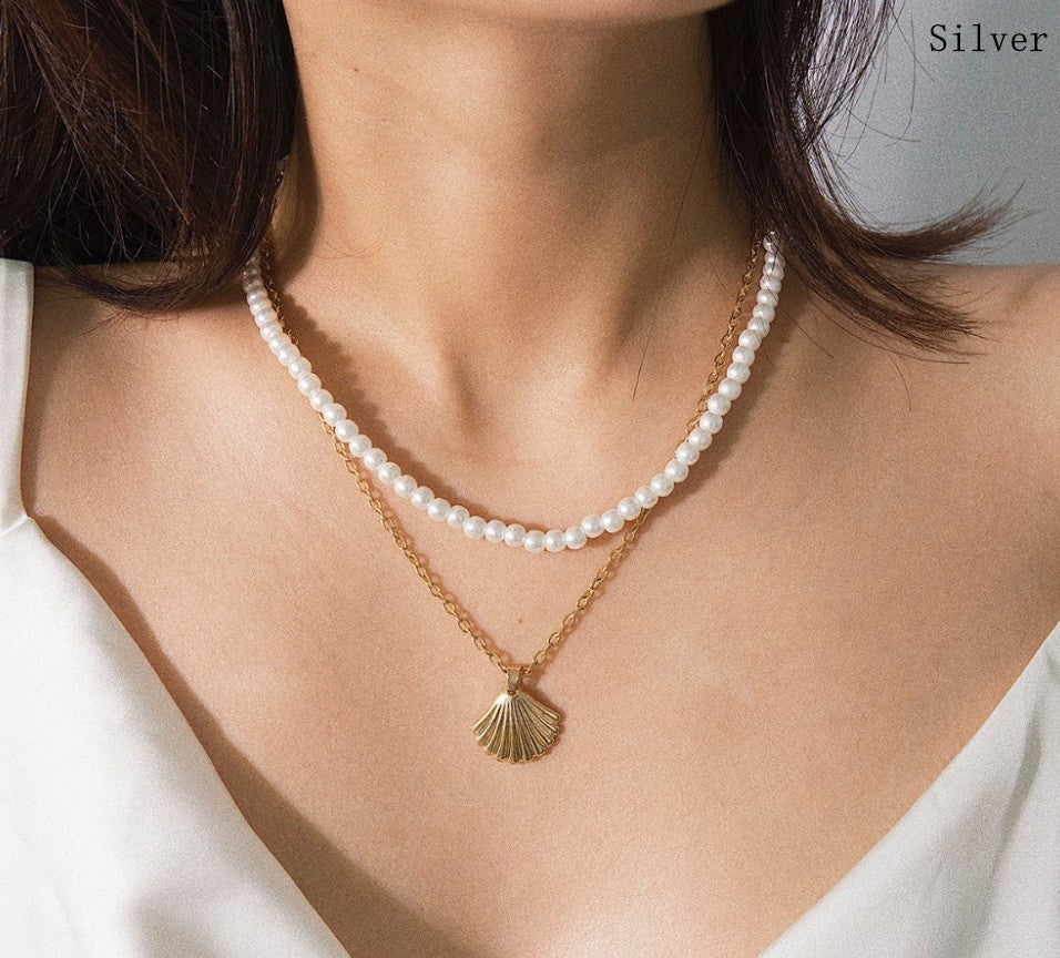 Pearl Shell Layered Necklace