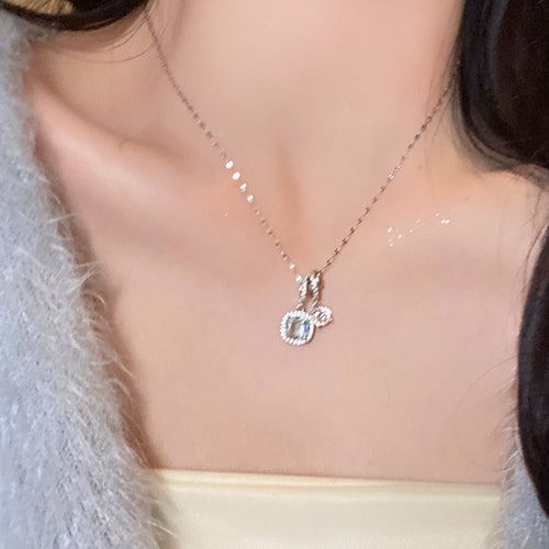 Blue Crystal Keepsake Necklace