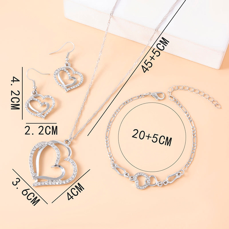Forever Hearts Silver Jewelry Set