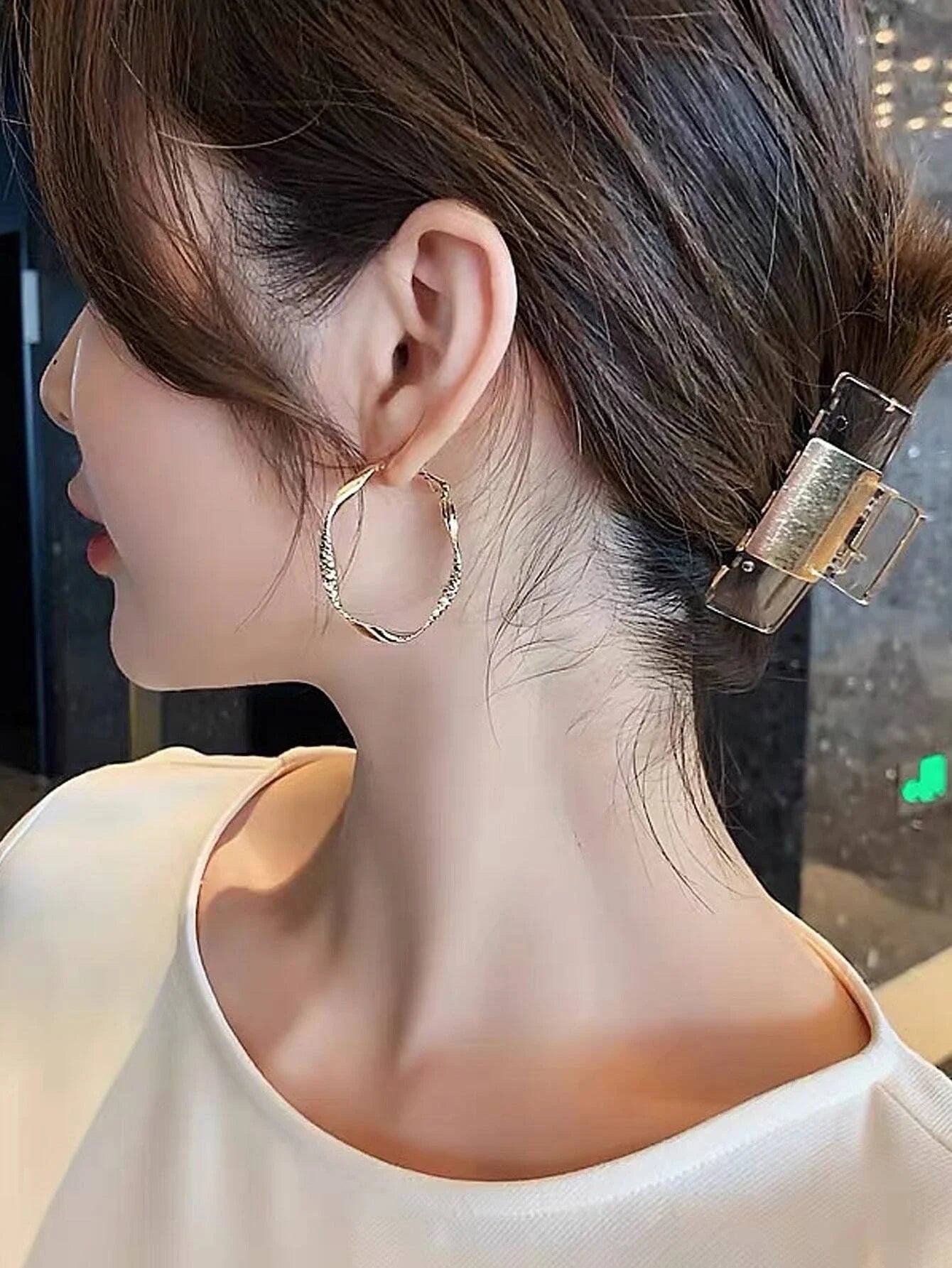 Golden Silk Hoop Earrings
