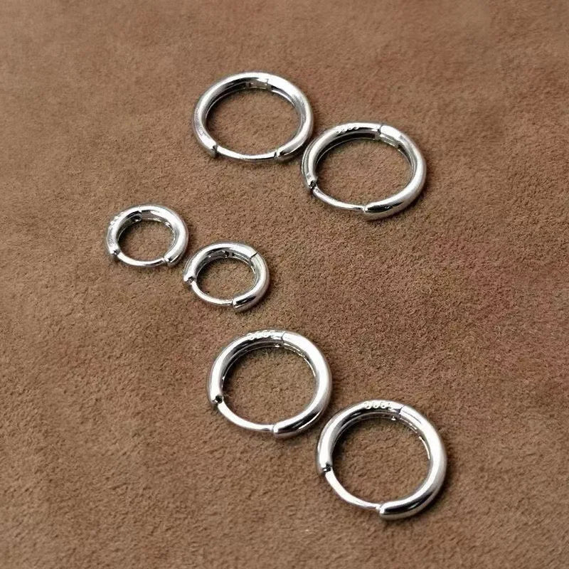 Silver Circle Hoop Earrings