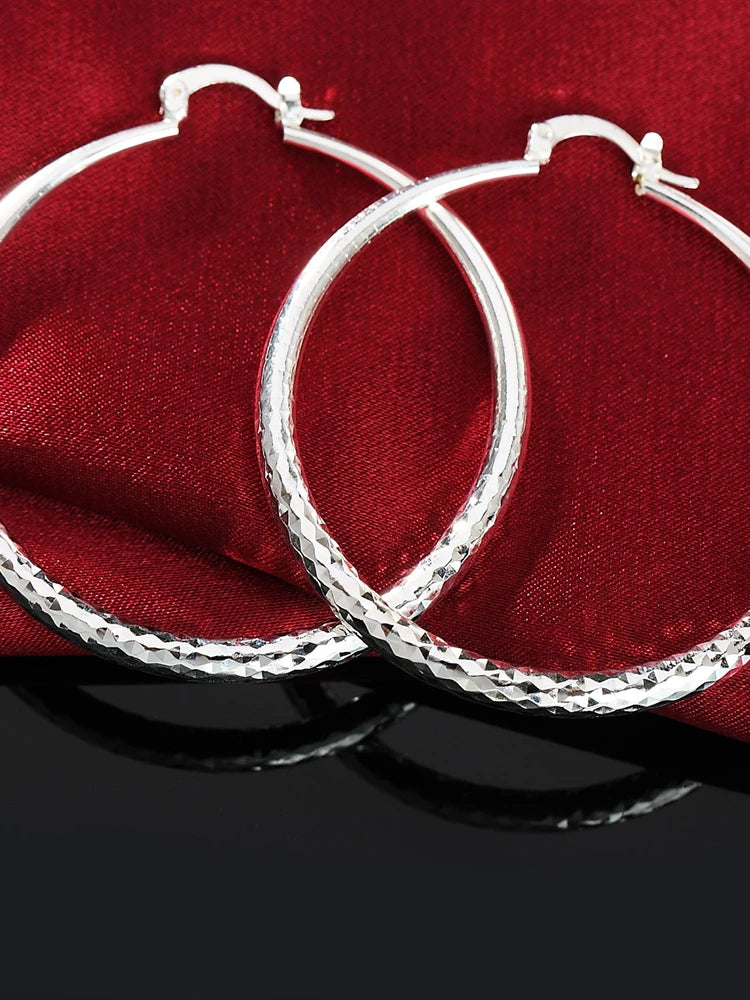 Silver Grace Hoop Earrings