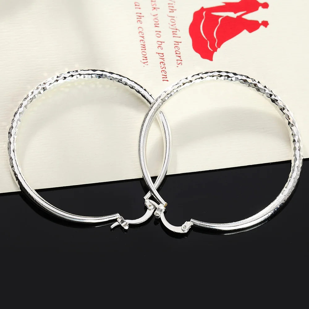 Silver Grace Hoop Earrings