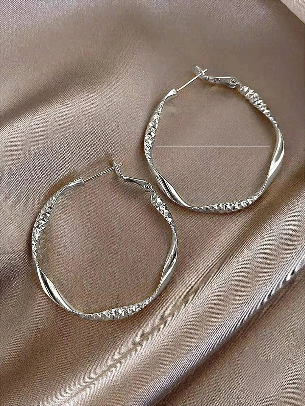 Golden Silk Hoop Earrings