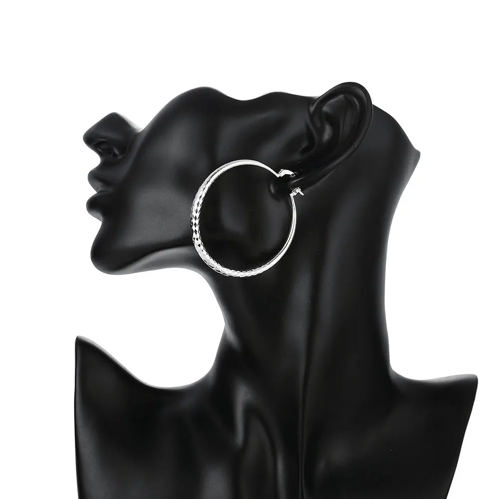 Silver Grace Hoop Earrings