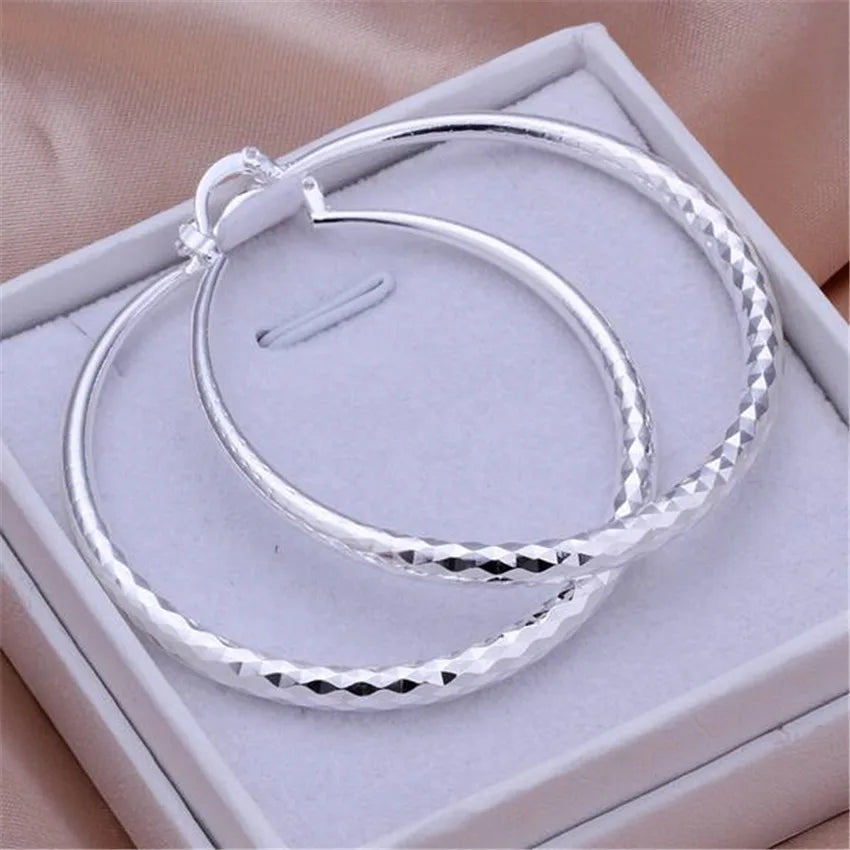 Silver Grace Hoop Earrings