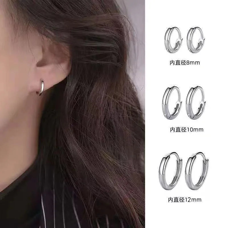 Silver Circle Hoop Earrings