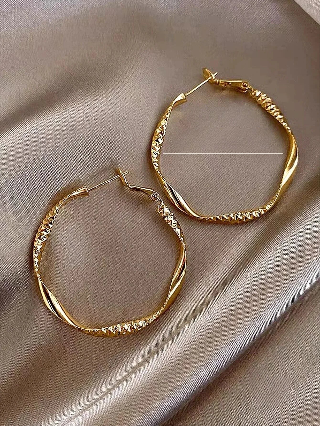 Golden Silk Hoop Earrings