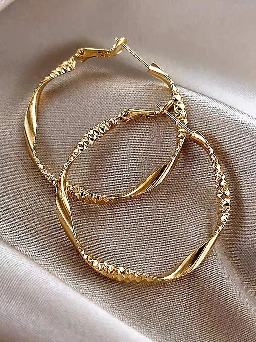 Golden Silk Hoop Earrings