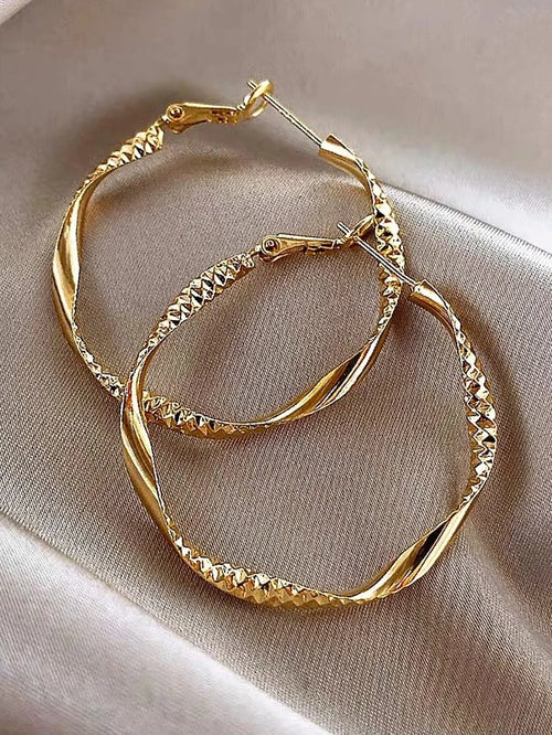 Golden Silk Hoop Earrings