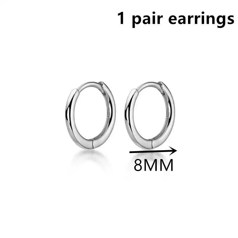 Silver Circle Hoop Earrings