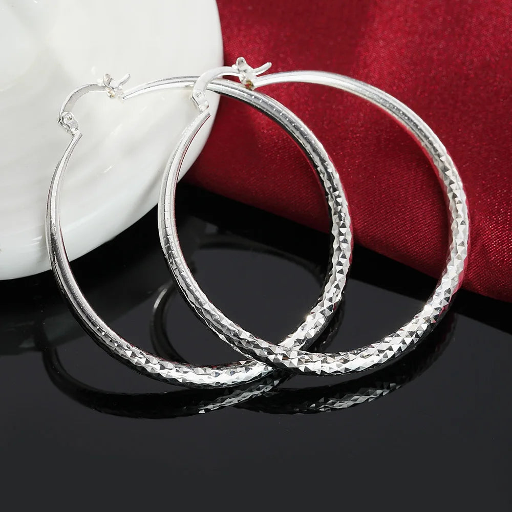 Silver Grace Hoop Earrings