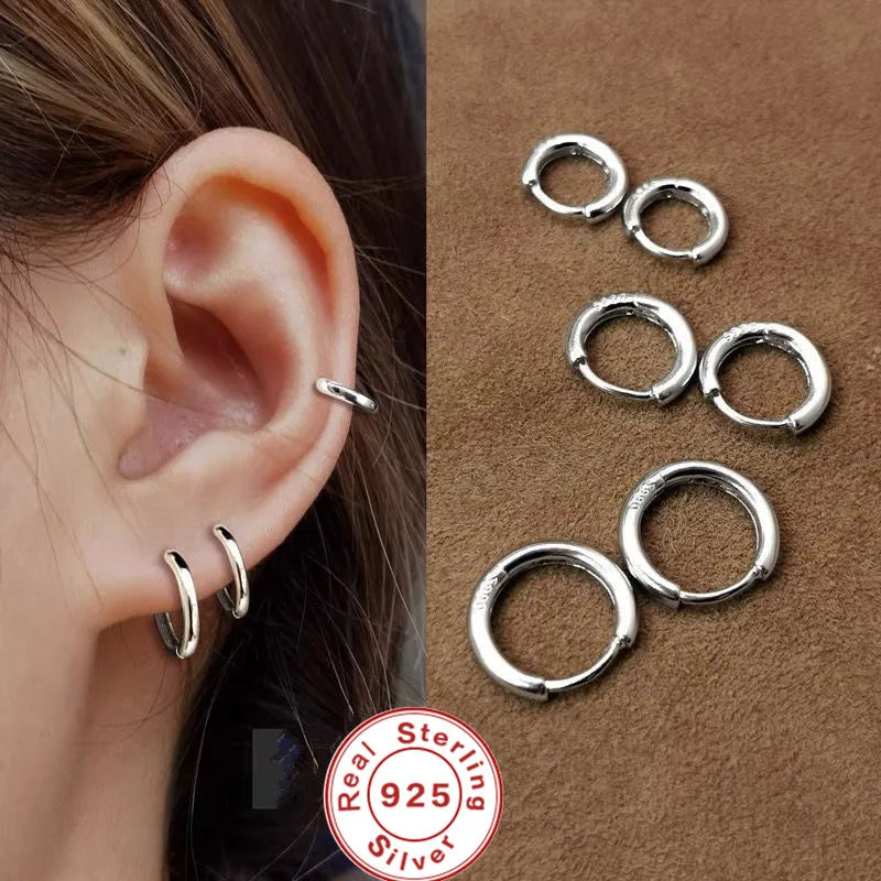 Silver Circle Hoop Earrings